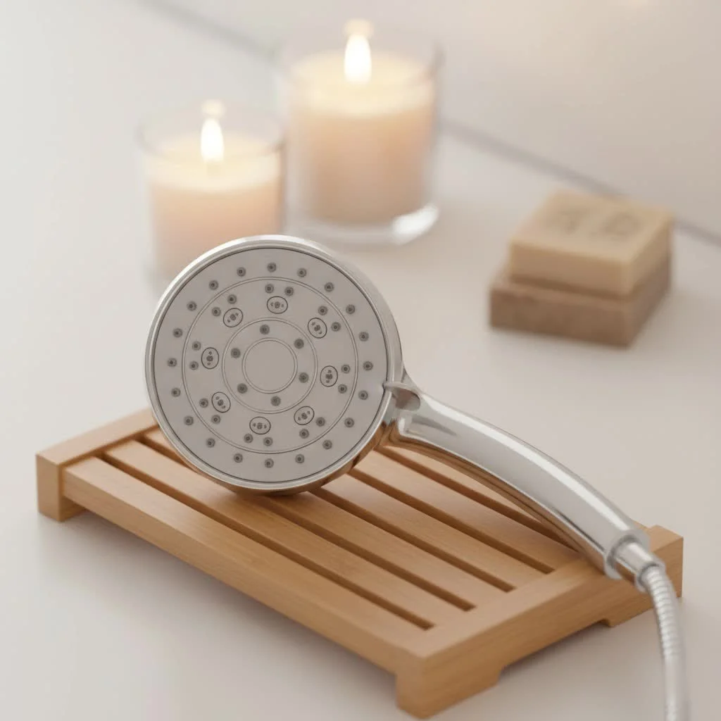 Modern low flow shower head with multiple spray settings